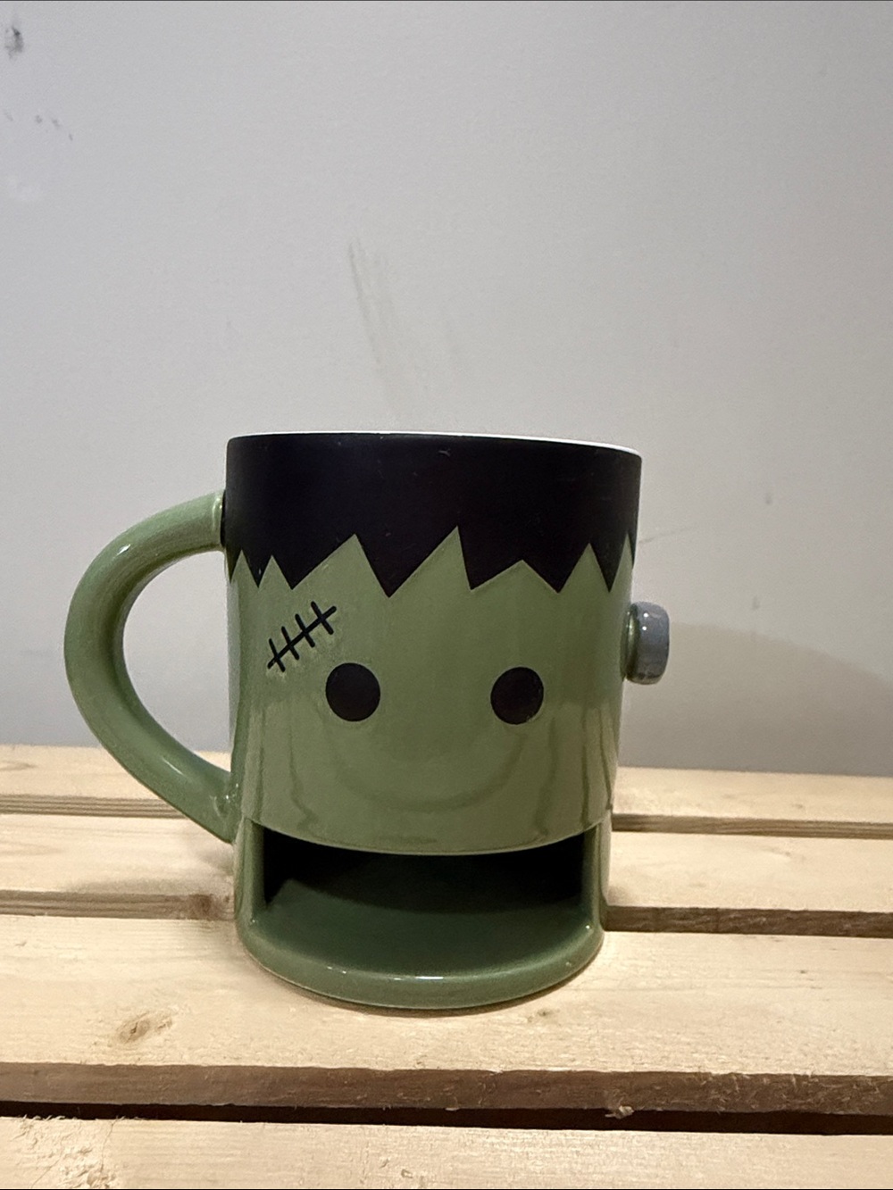 Indigo- Green Frankenstein Ceramic Mug Collectible with Treat Holder